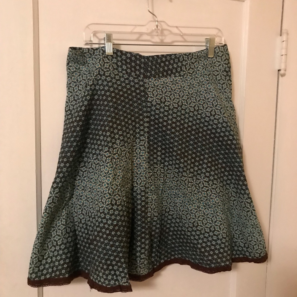 Dress Barn Teal And Brown Skirt size 10